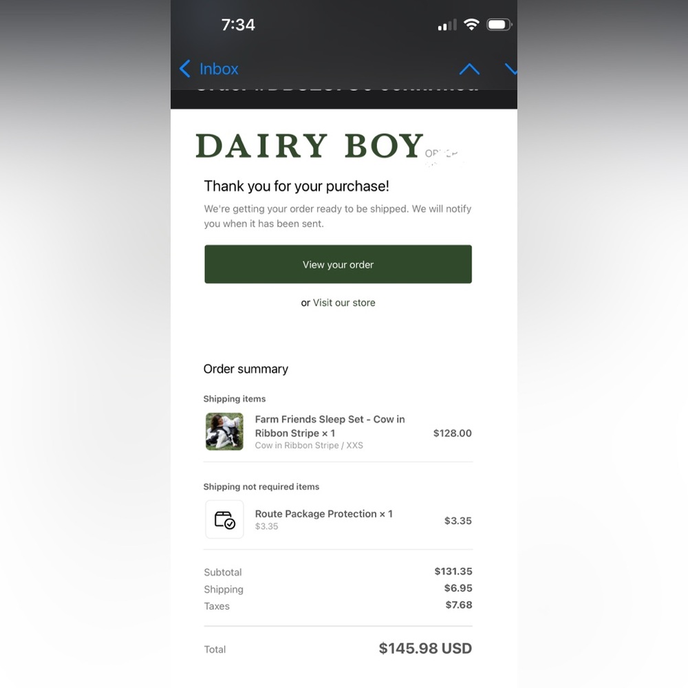 Dairy Boy pajama set with Embroidered Cow - Picture 4 of 9